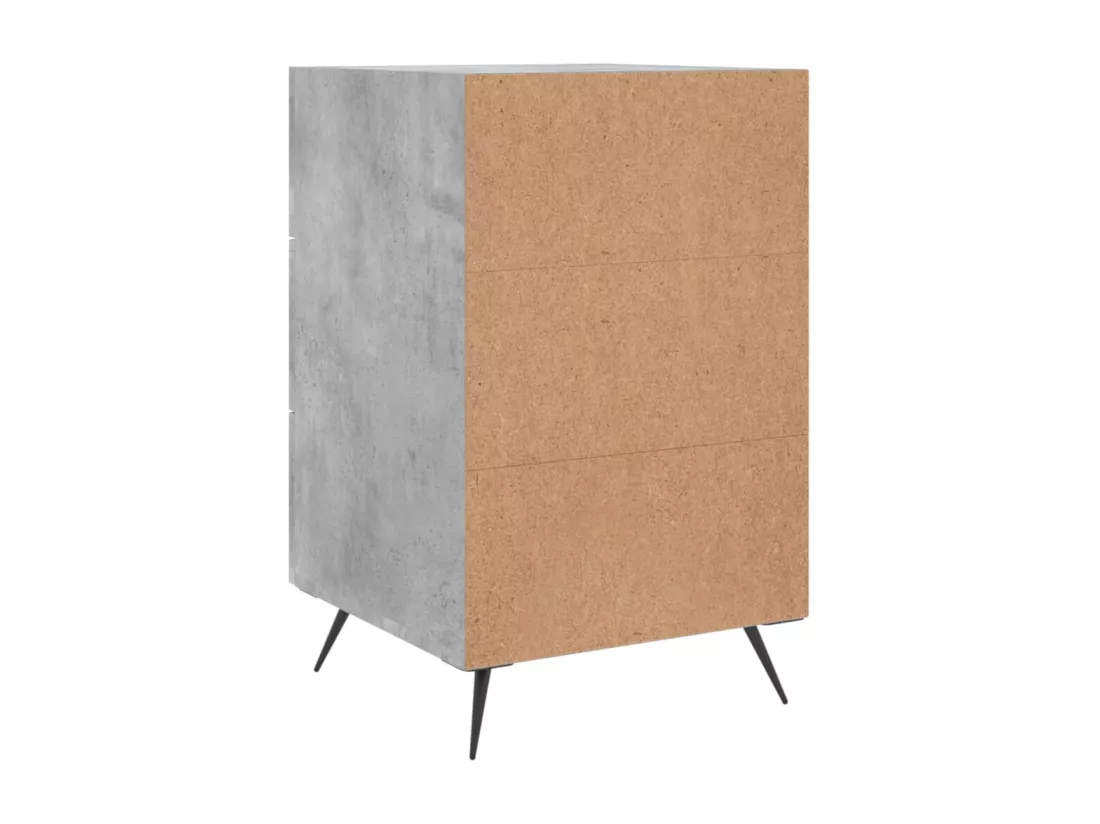 Table de chevet gris béton 40x40x66 cm bois d'ingénierie