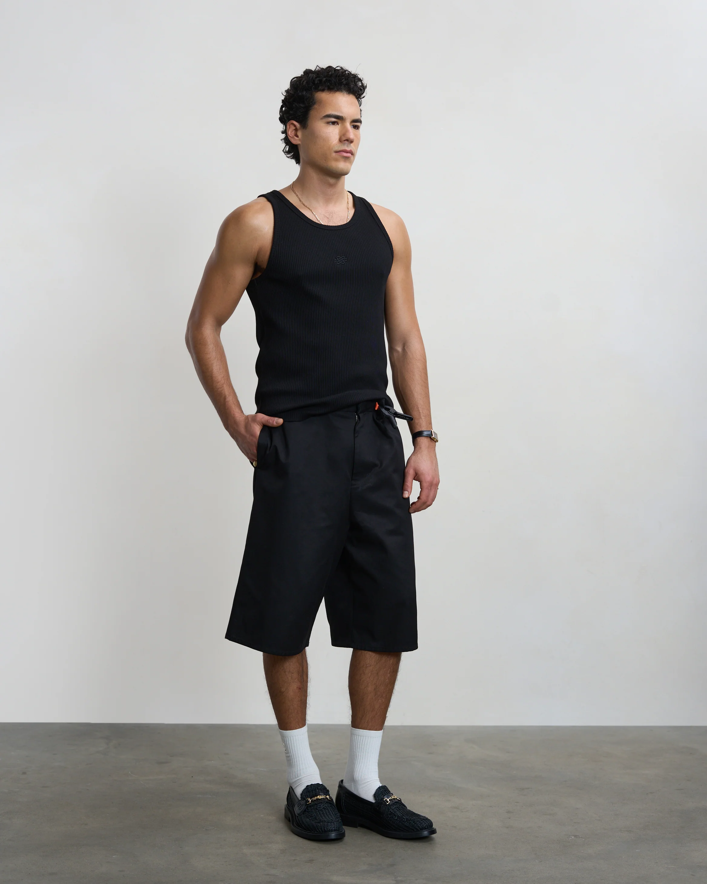 Tank Top Ribbed Black