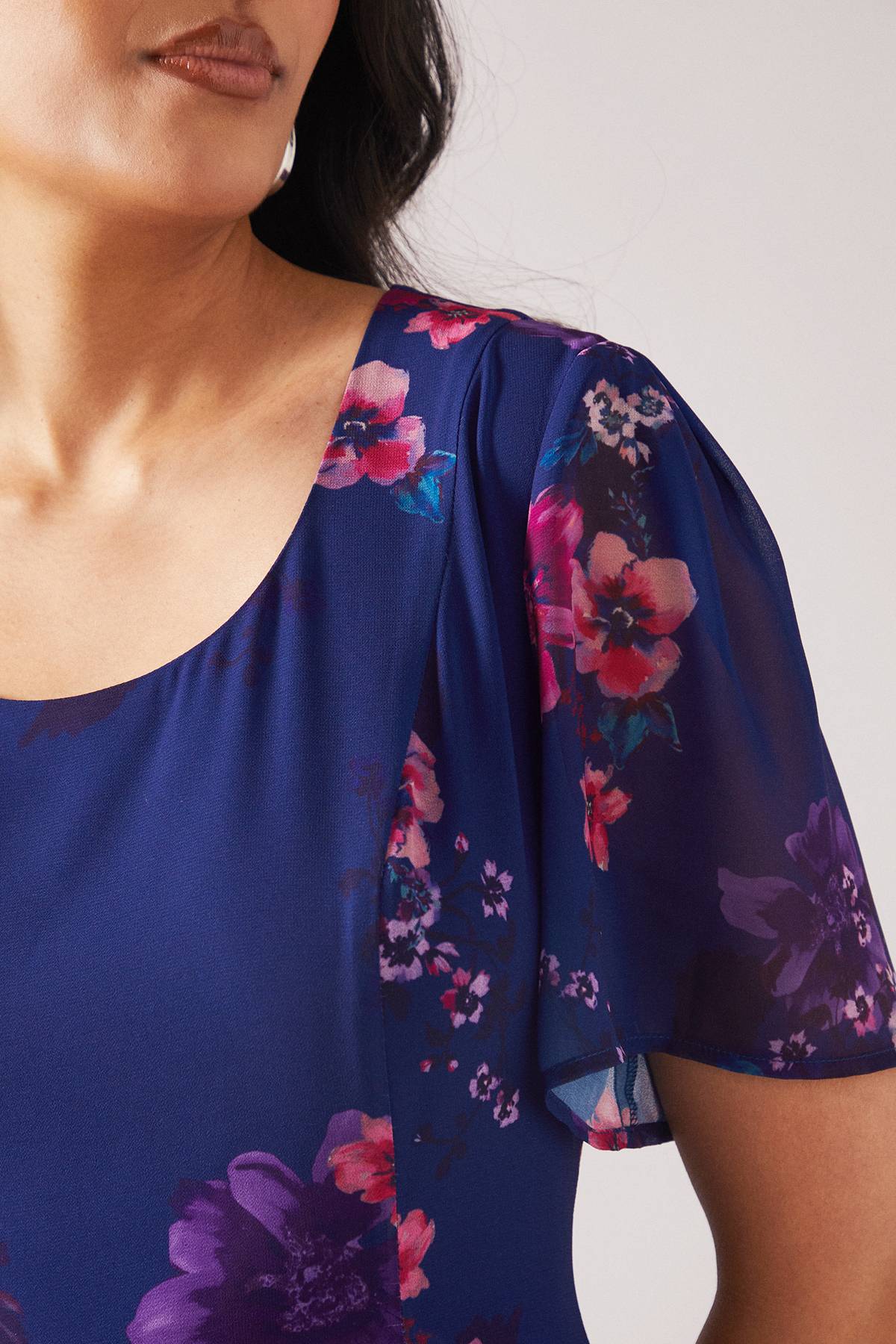 Wallis Robe Midi En Mousseline Imprimée Petite