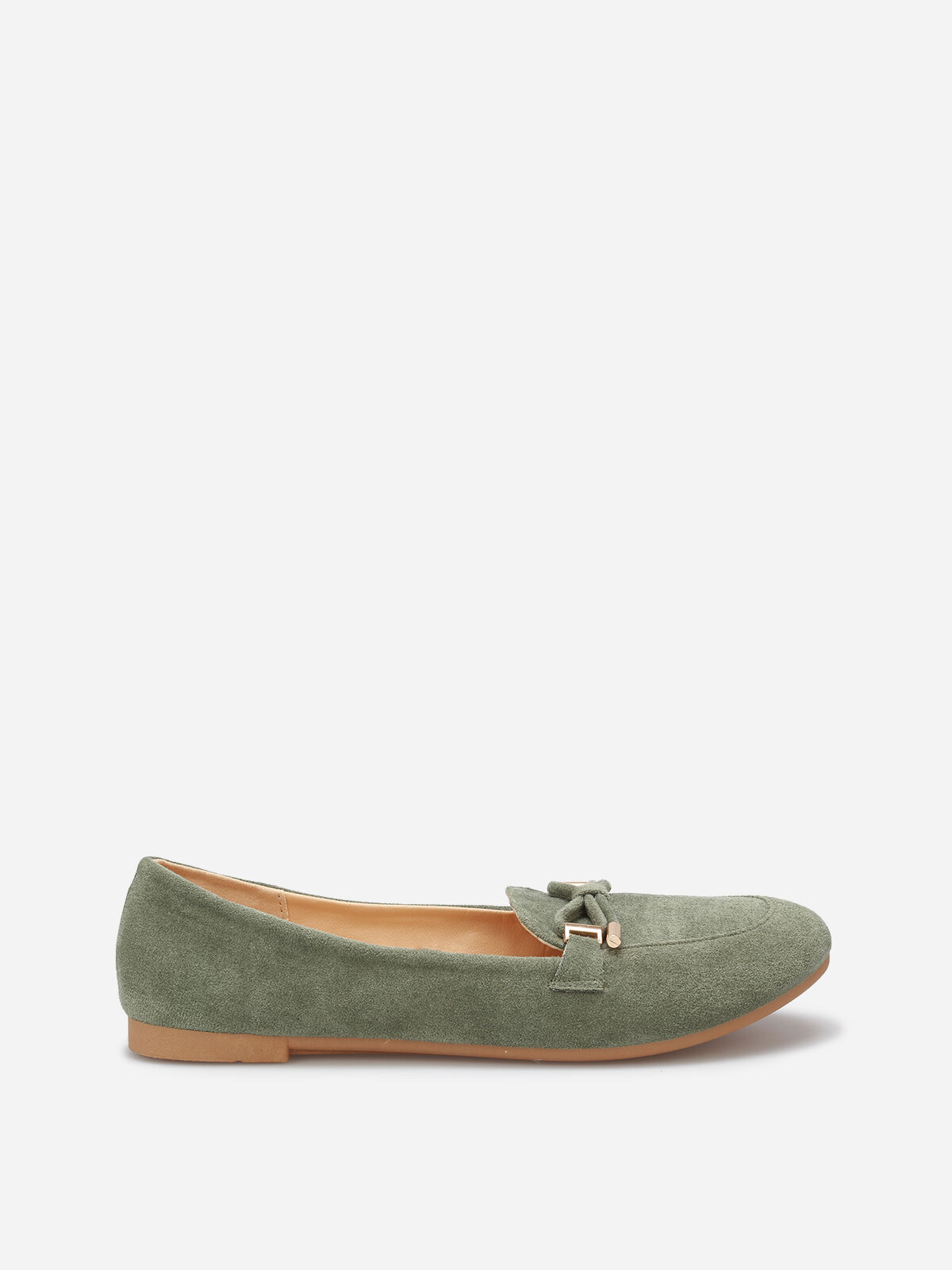 Mocassins en suédine à nœud grandes tailles- Vert