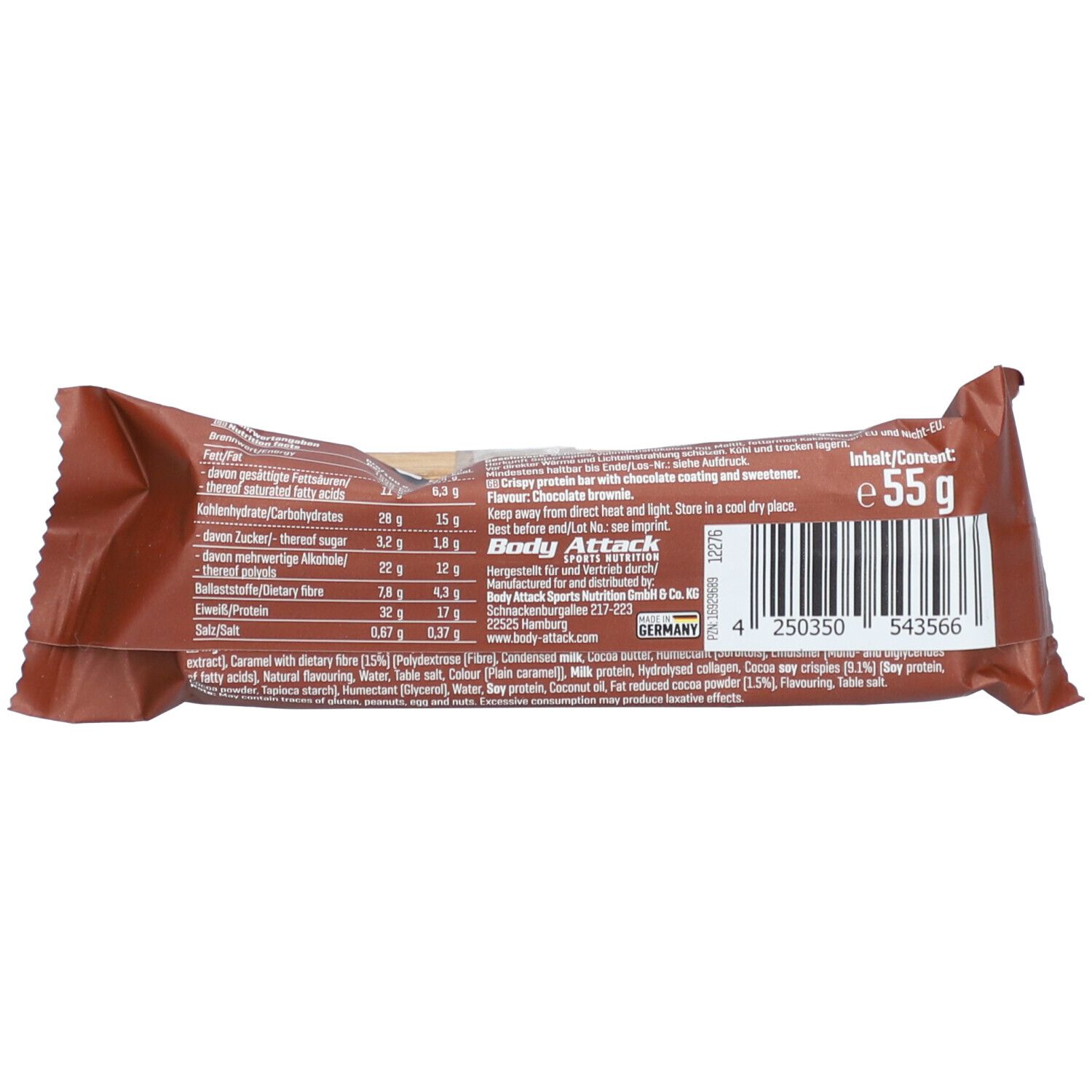 BODY ATTACK Yambam Crunch Riegel Schokolade Brownie