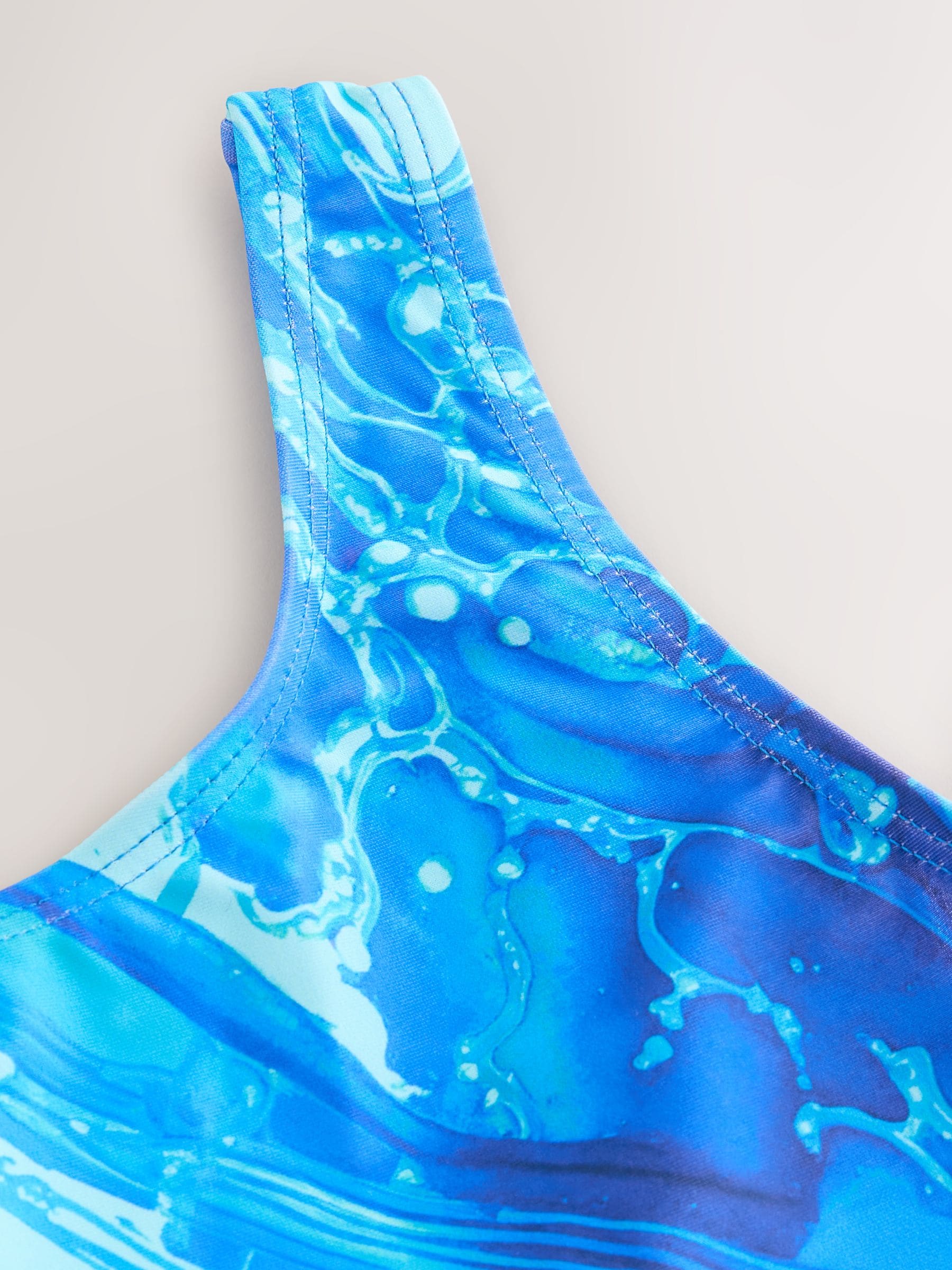 Blauw - Badpak met ronde hals (3mnd -16jr)