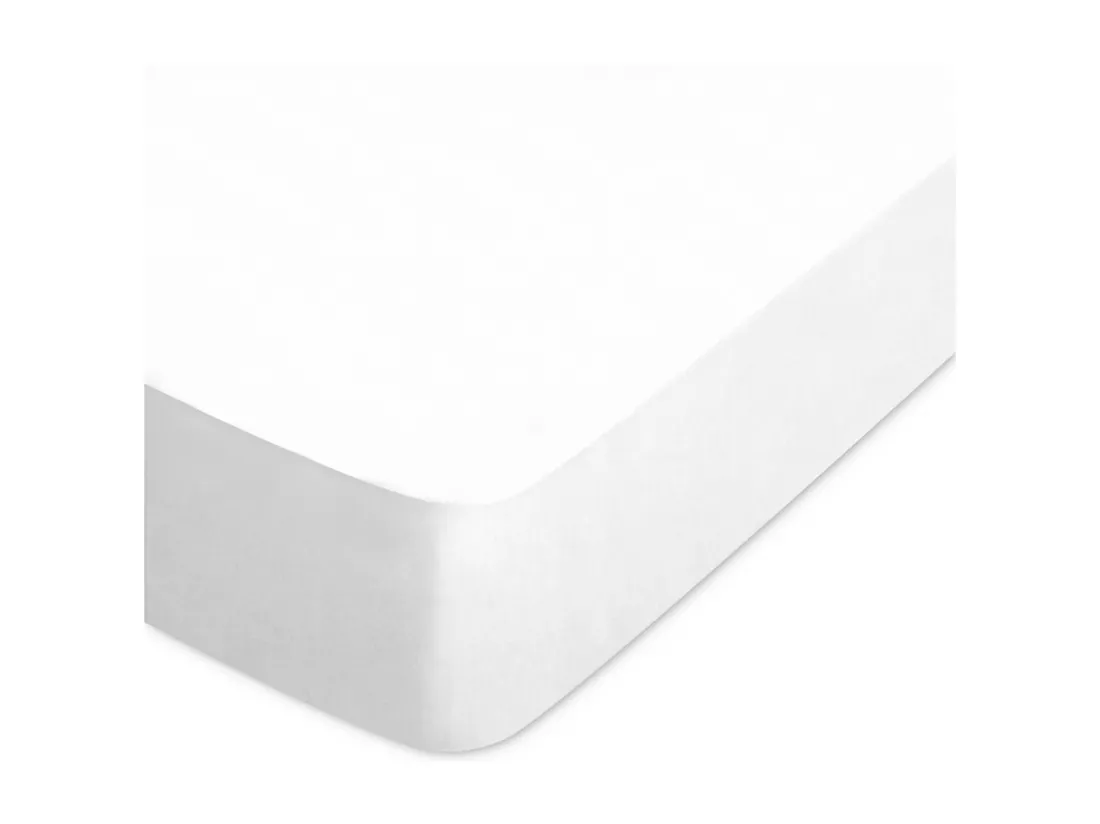 Drap housse uni 180x200 cm bonnet 50 cm coton ALTO blanc