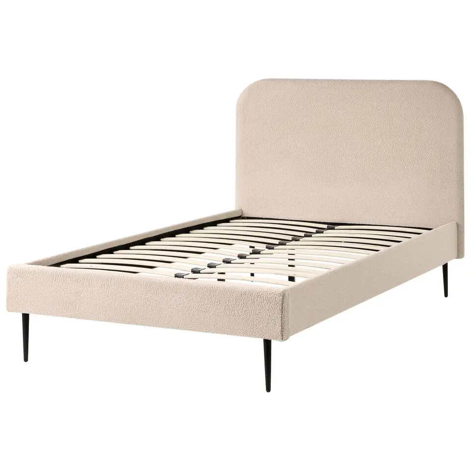 FLAYAT - Eenpersoonsbed - Beige - 120 x 200 cm - Bouclé