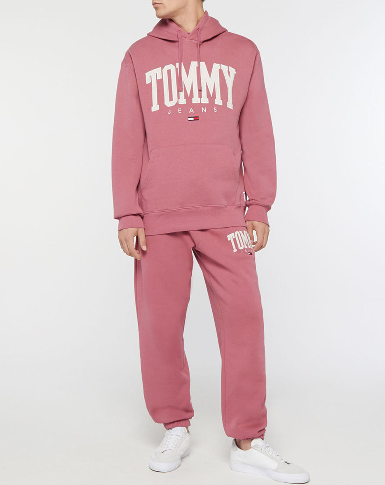 Tommy Jeans Sweat en Coton Bio Abo Tjm Collegiate rose foncé