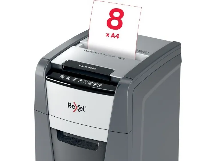 Makulator Rexel Optimum AutoFeed  130X krydsmakulering 4x28 mm (P-4)