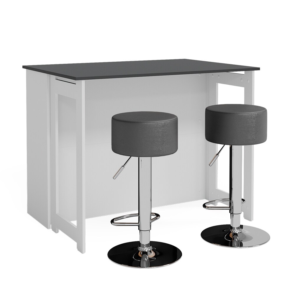 Vicco Bartisch Dominic Weiß Anthrazit 116 x 37 cm Barhocker Esszimmer Küche offene Fächer Tür