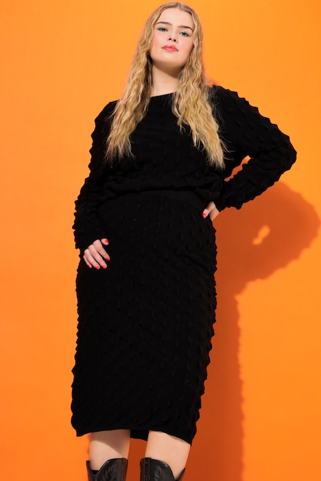 Maxi-Strickrock, Slim Shape, Bubble-Strick