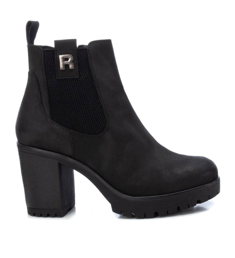 Botas de cano curto Refresh 171264 pretas - Altura do salto: 8 cm -