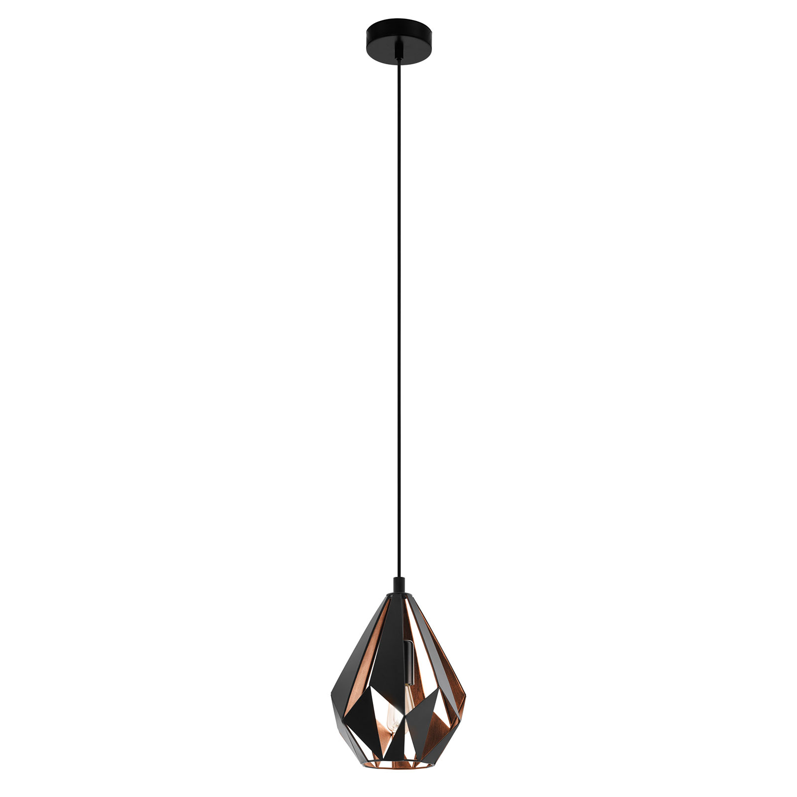 Pendelleuchte - schwarz-kupfer - Ø 20,5 cm