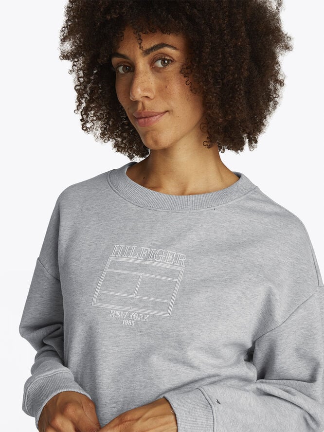 Tommy Hilfiger BOXY OUTLINE FLAG C-NK SWTSHRT Light grey htr