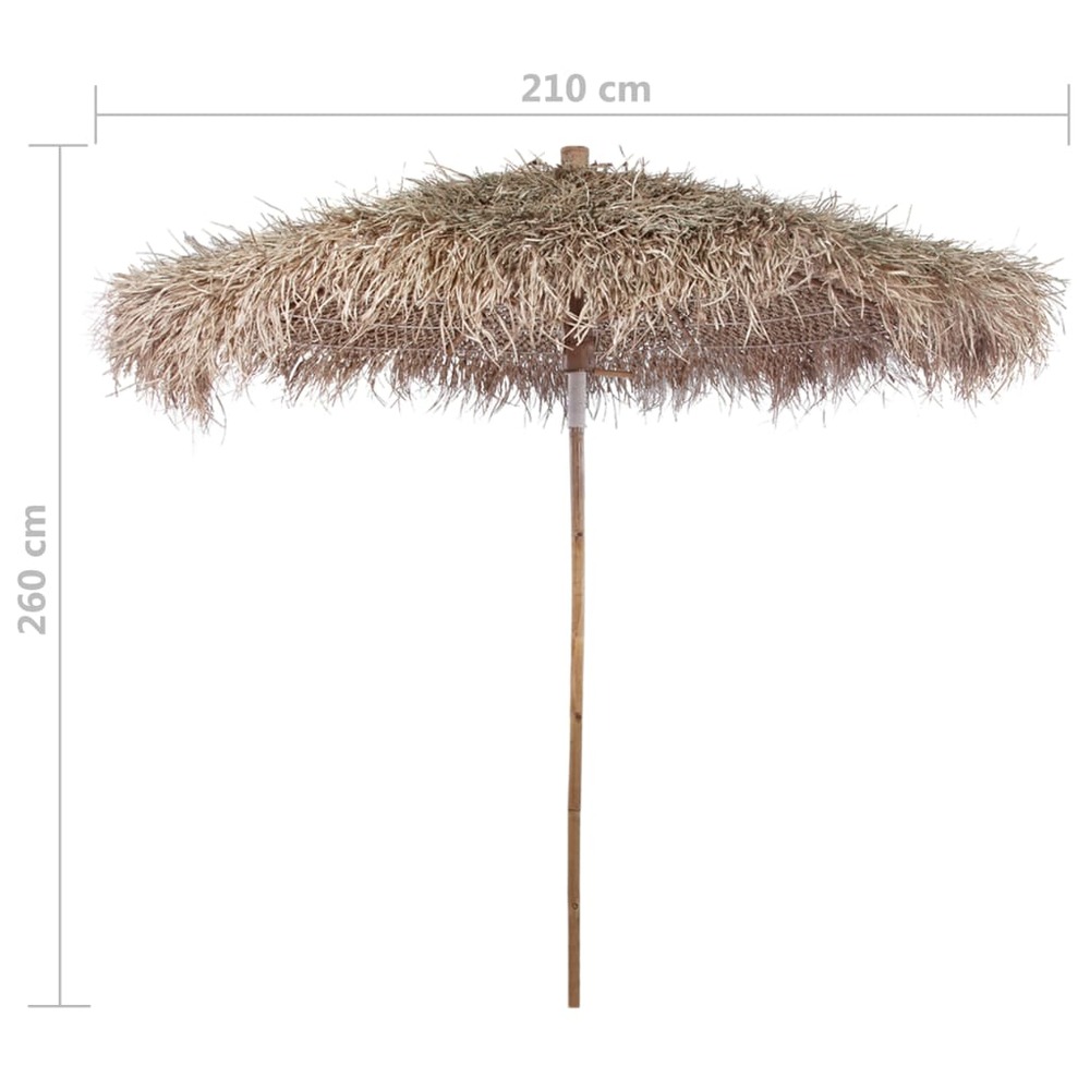 Parasol en bambou avec toit en feuille de bananier 210 cm