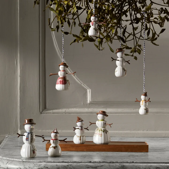 Kähler Design - Hammershøi Christmas 2024, Schneefrau, H 9 cm, weiss (hängend)