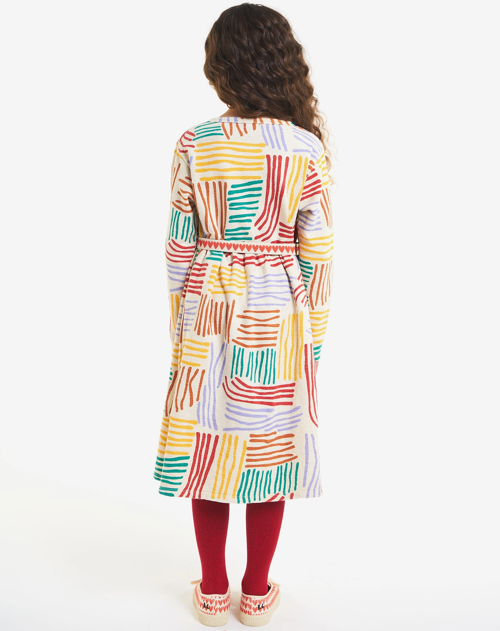 Langarm-Kleid CRAZY LINES AOP in multicolor