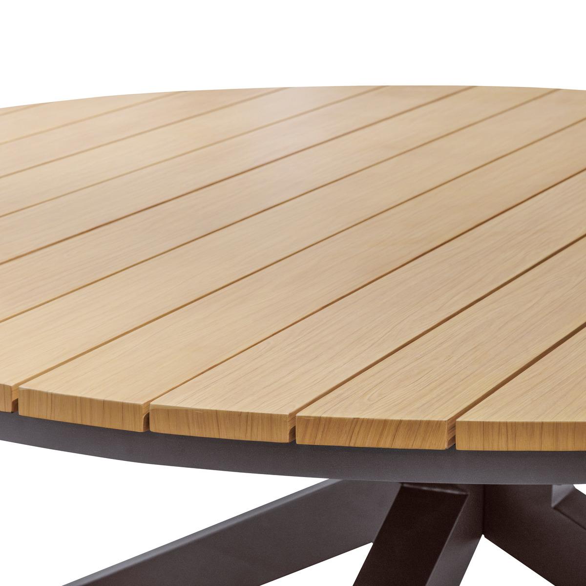 TABLE ORACLION RONDE ALUMINIUM NOIX GRAPHITE 12 PLACES