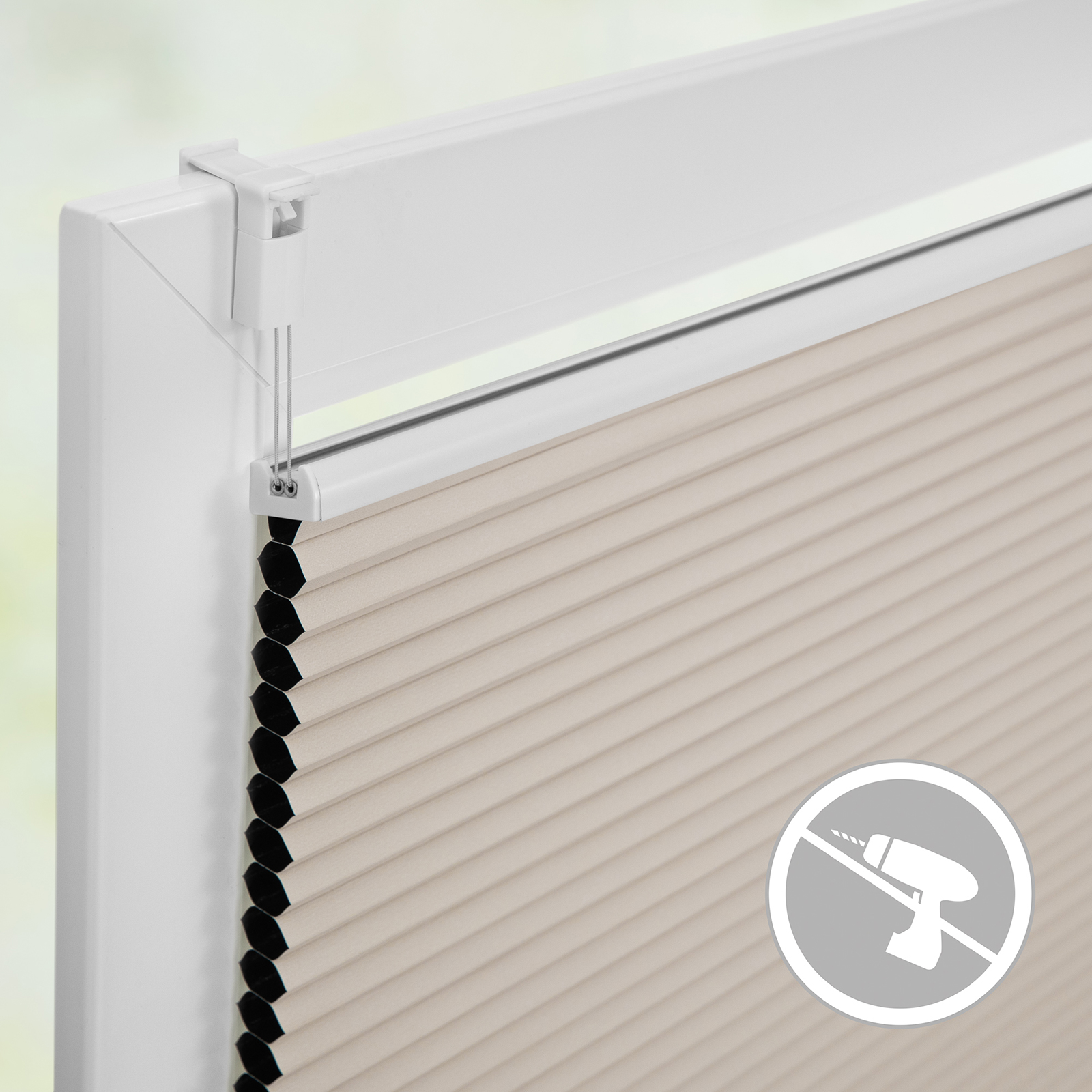 LICHTBLICK Thermo-Plissee - creme - spannbar - 45x130 cm