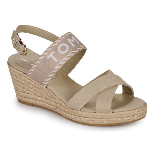 Tommy Hilfiger - SEASONAL WEBBING MID WEDGE Beige