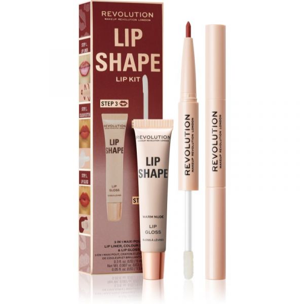 Makeup Revolution Lip Shape Kit Kit para Lábios Tom Warm Nude 1 Unidade