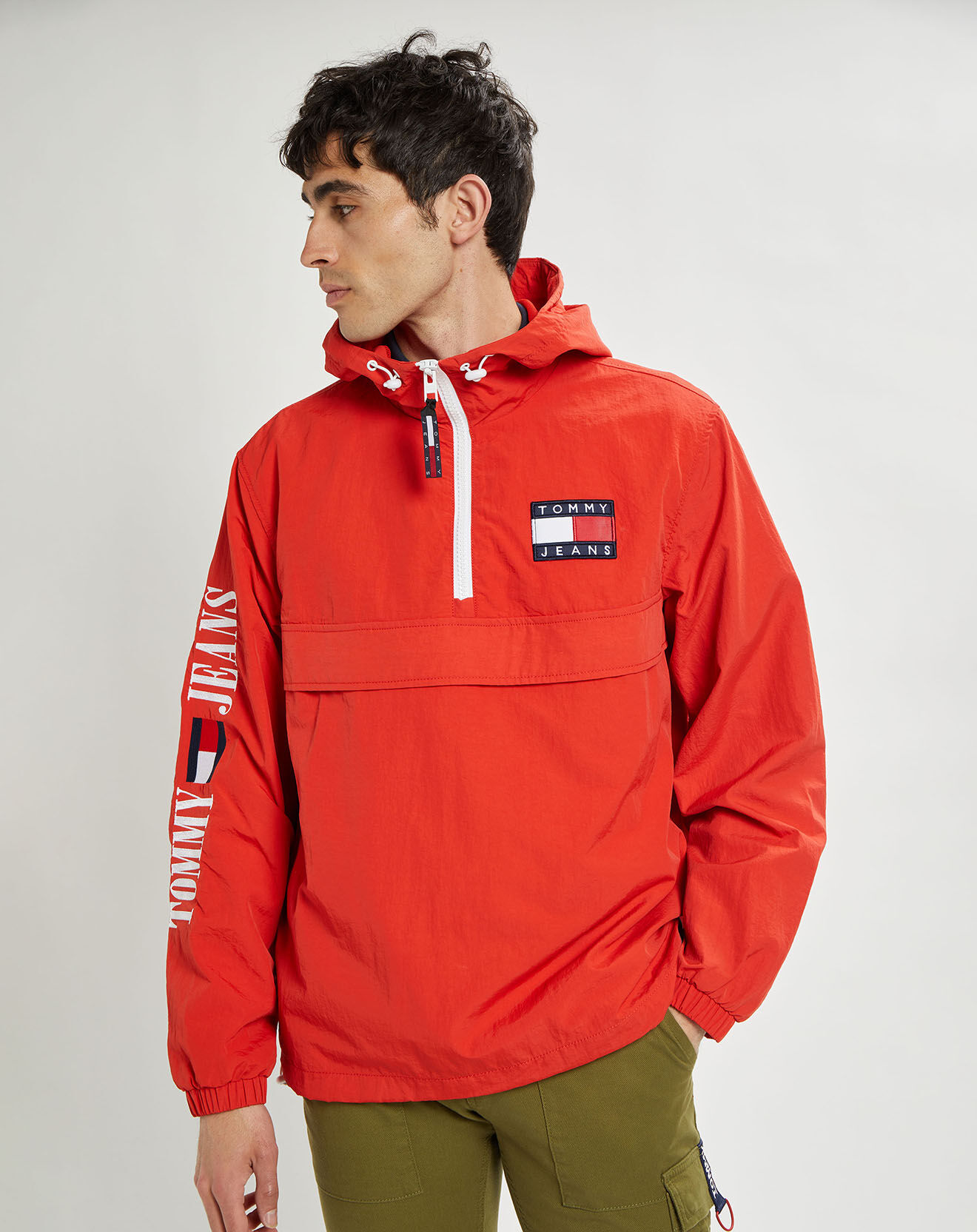 Tommy Jeans Coupe-vent Chicago Popover rouge
