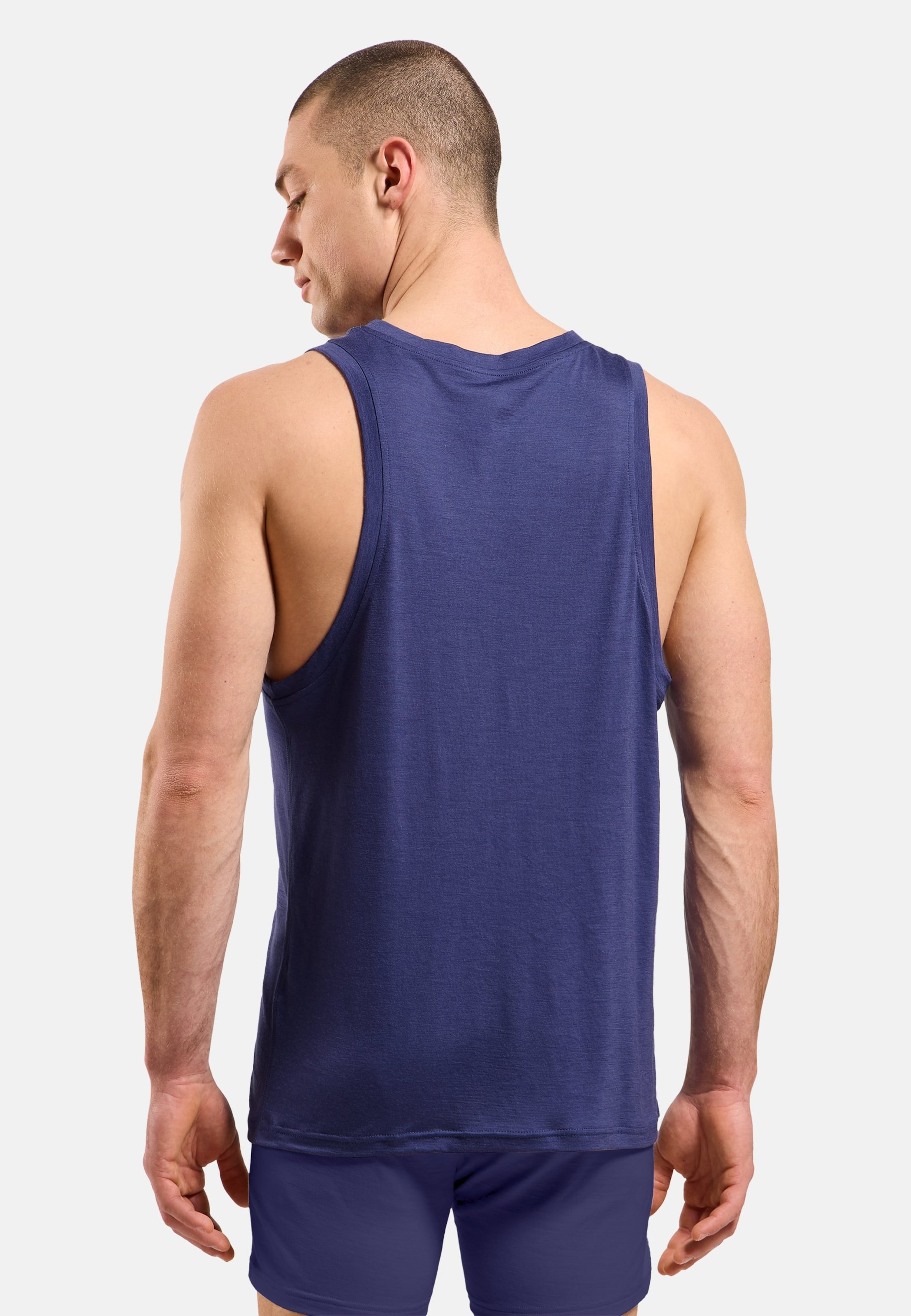 Natural Merino 160 Base Layer Singlet in Skipper Blue