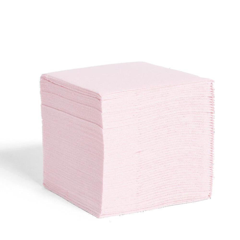Lot de 50 serviettes cocktails rose poudré 20x20cm