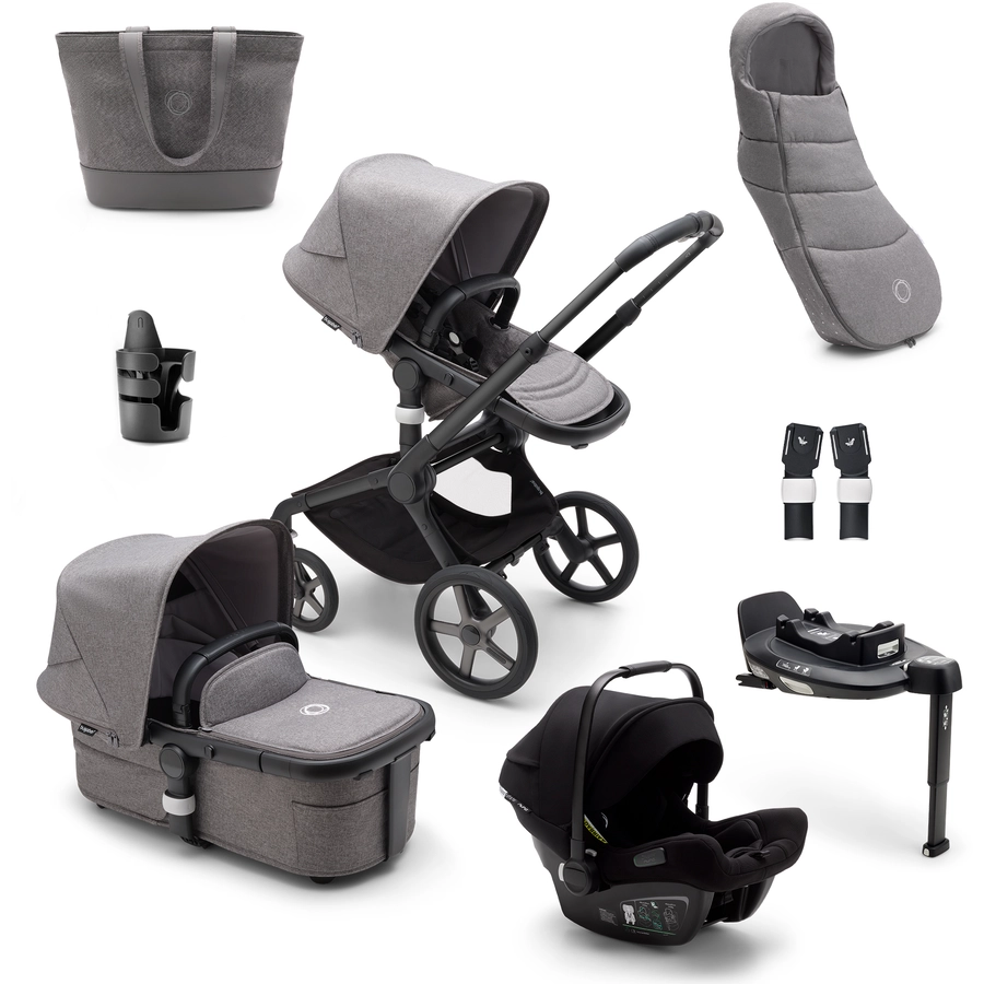 bugaboo Kombikinderwagen Fox 5 Starter Set BlackGrey Melange