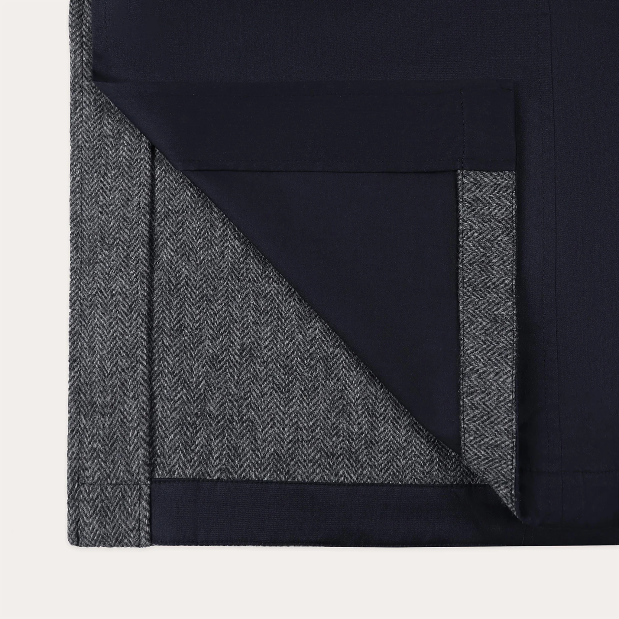 Reversible mac in water-repellent cotton and navy wool
