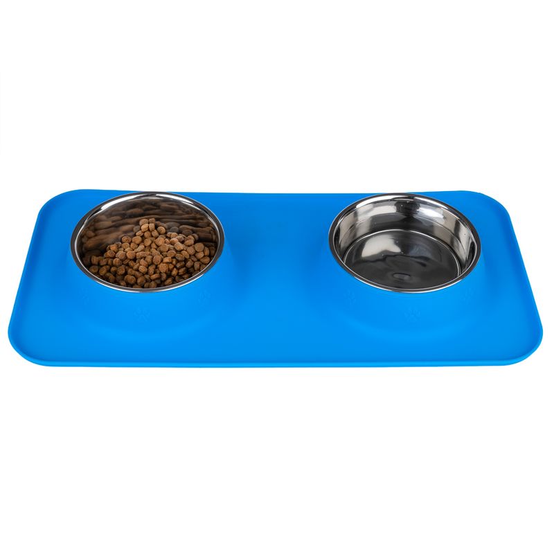 Gamelle double TIAKI avec tapis en silicone