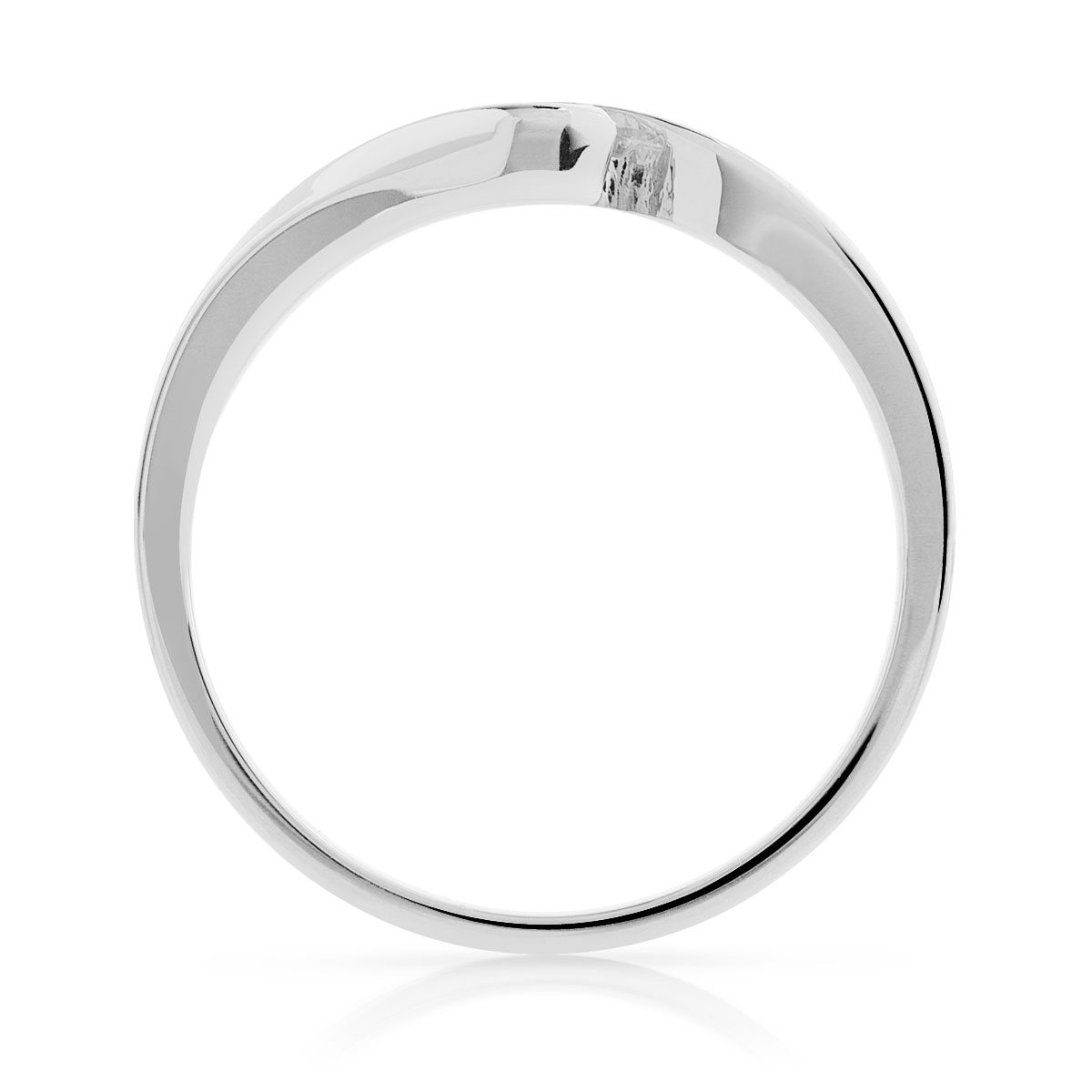 Bague solitaire or 750 blanc diamant synthétique 0.15 carat