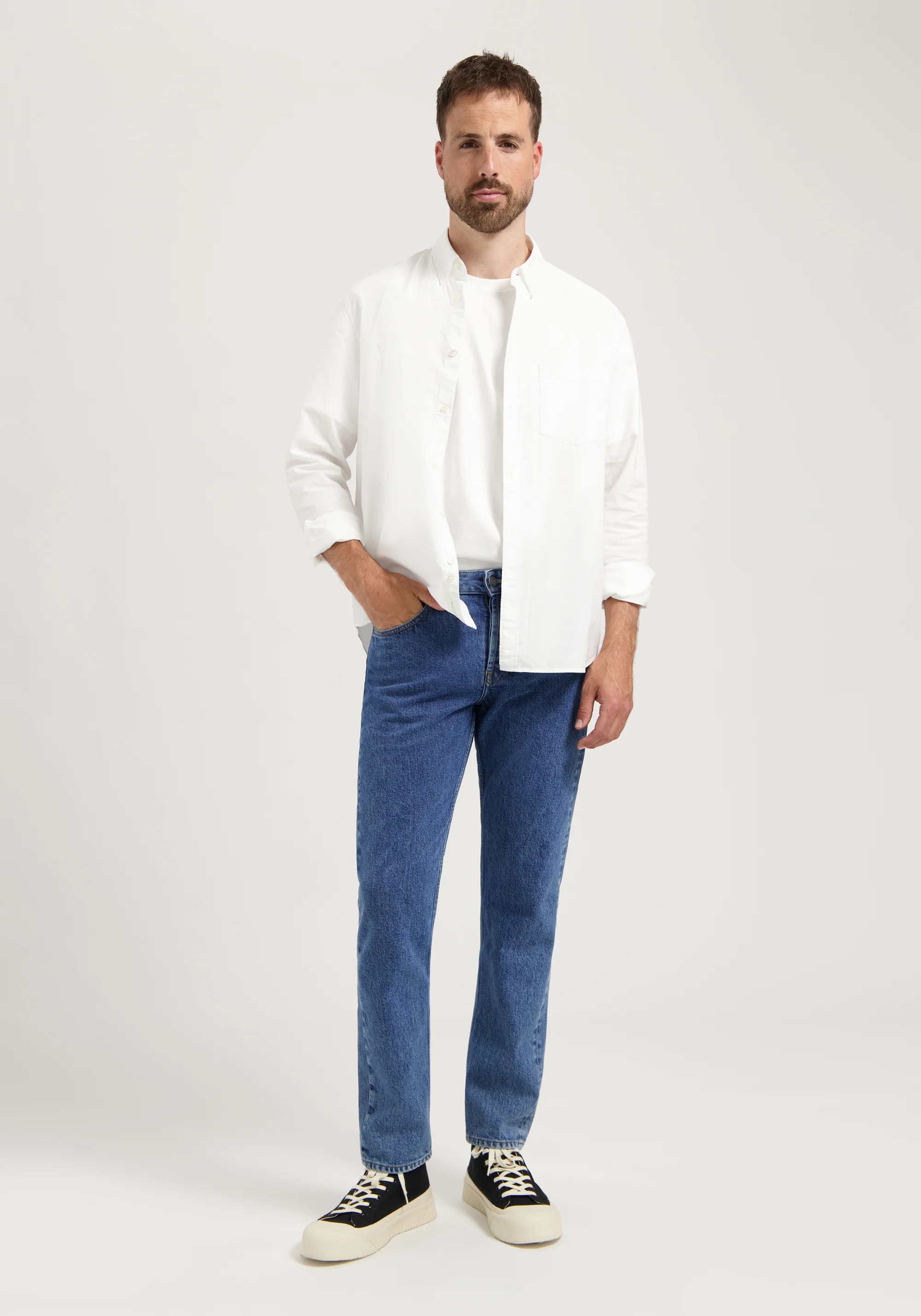 Mud Jeans Herrenjeans Hank Mid Tapered Medium Stone