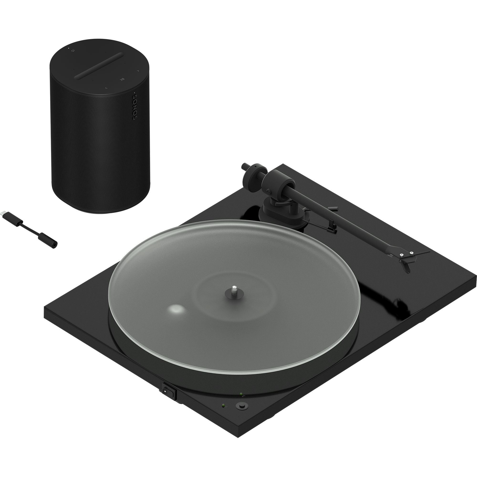 Essential Turntable Set Era 100, Eingangsadapter und Plattenspieler