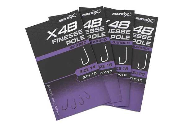 Hameçons Matrix X4B Finesse Pole pour Poissons Blancs – 10 Pièces