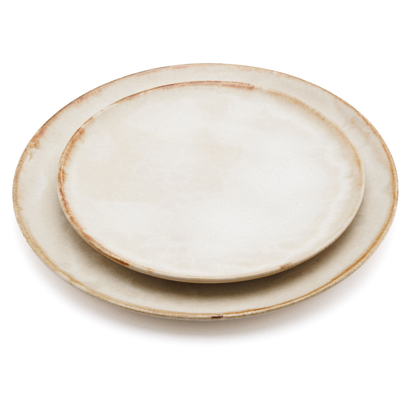 Bazar Bizar 6 Assiettes dessert Cascais blanches - D.22 cm