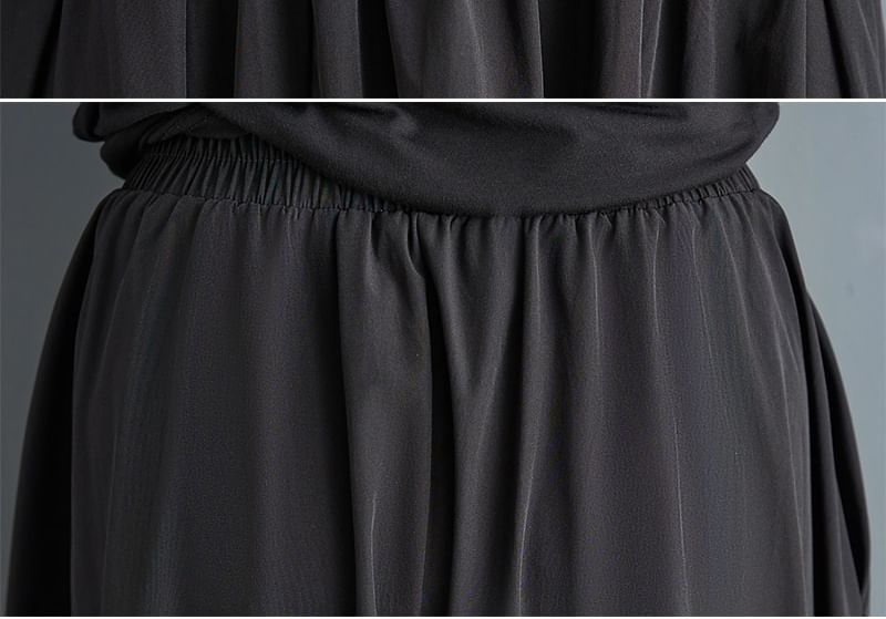 Lewwe - Maxi A-lijn rok met elastische taille en split