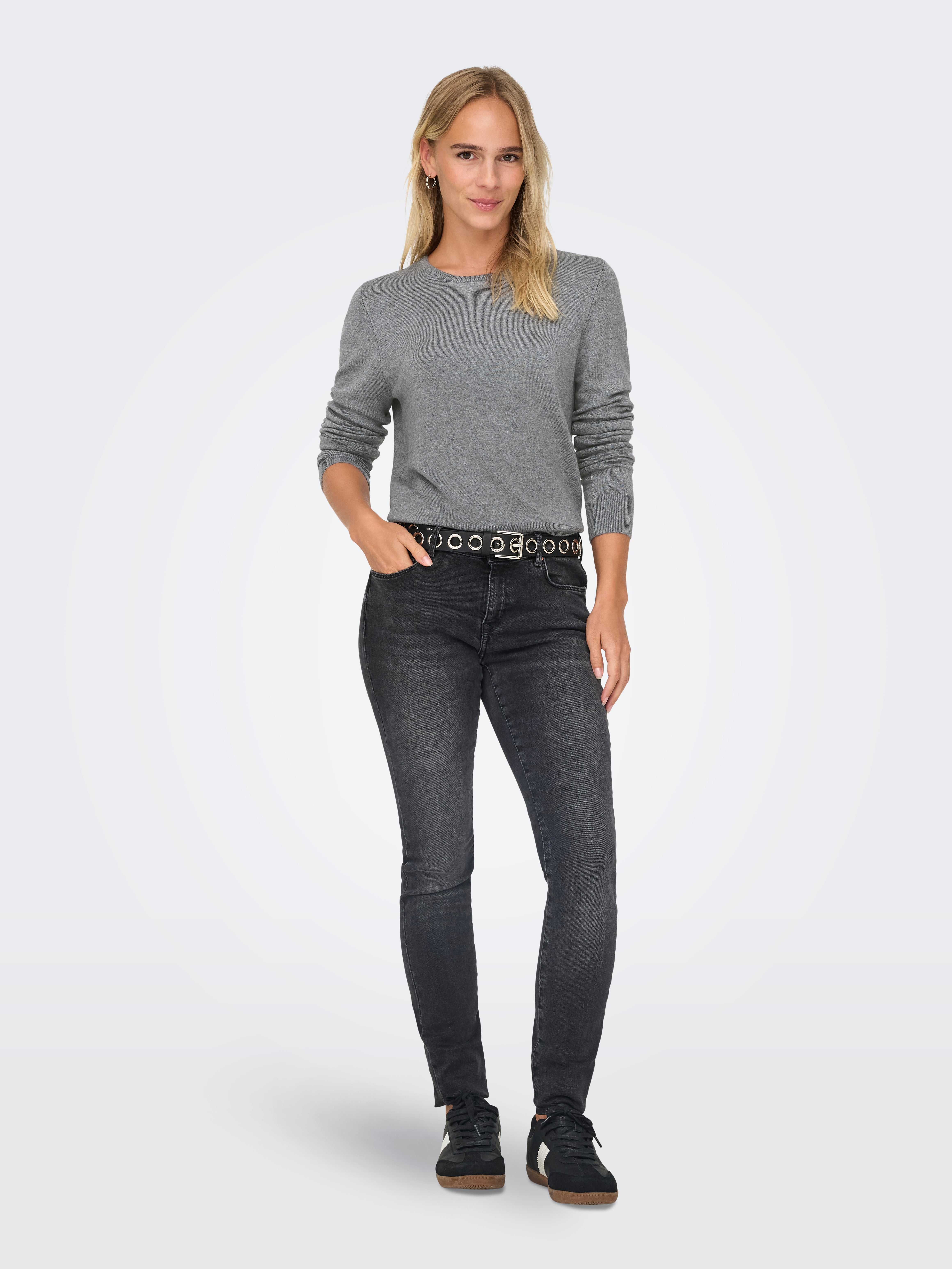 ONLVENICE Strickpullover Light Grey Melange
