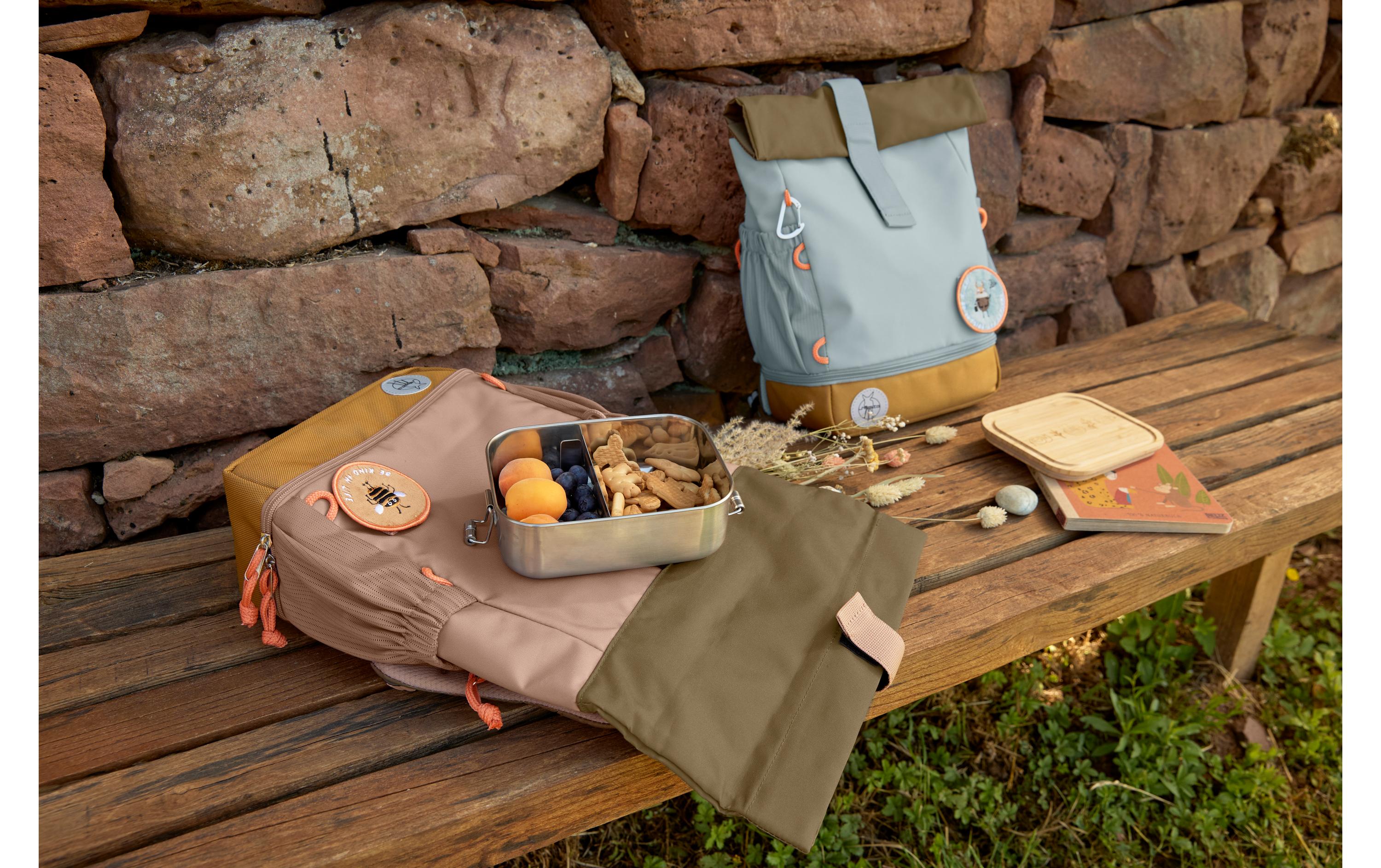 Rucksack Mini Rolltop Nature HaselnussWasserabweisender Kinderrucksack mit gepolsterten Schultergurten