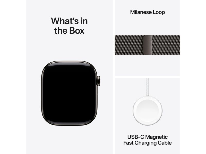 Apple Watch Series 10 46 mm LTE Titanium Slate Loop Milanes Eine glatte Zehn