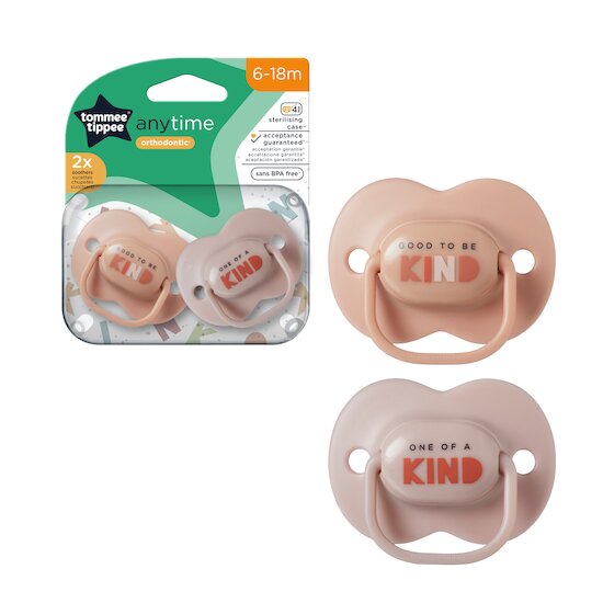 Sucettes Anytime, Forme Orthodontique Symétrique   Aléatoire        6-18 mois   de               Tommee Tippee