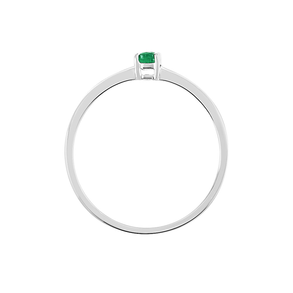Bague Solitaire Dota Or Blanc Emeraude