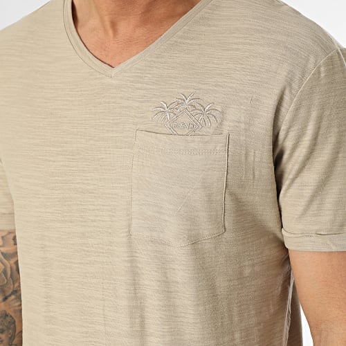 Tee Shirt A Poche Poitrine 20715337 Beige Chiné