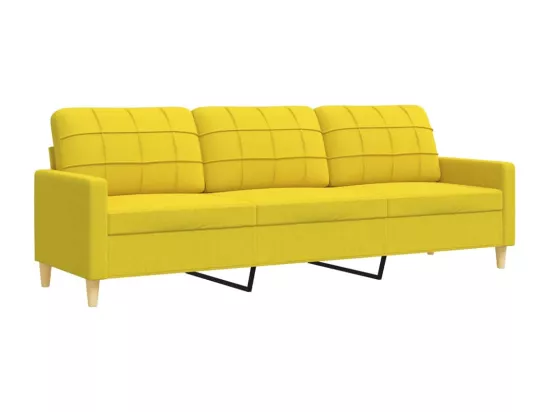 Ensemble de canapés 2 pcs jaune clair tissu