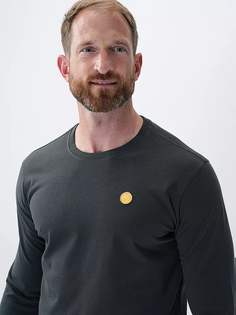 KNOWLEDGE COTTON APPAREL Langarmshirt  grau