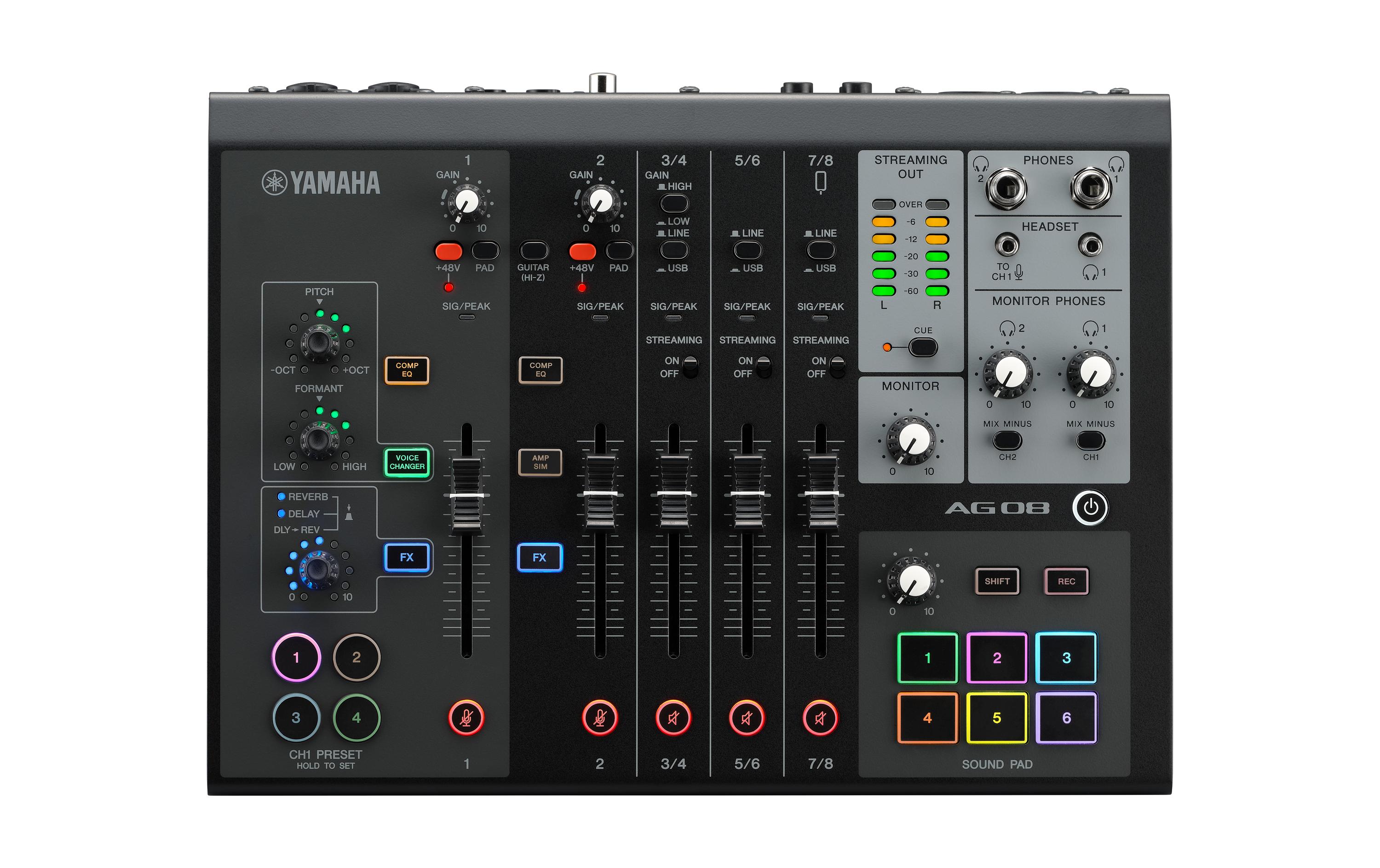 Mischpult AG08<br>Live Streaming Mixer mit allen wesentlichen Funktionen