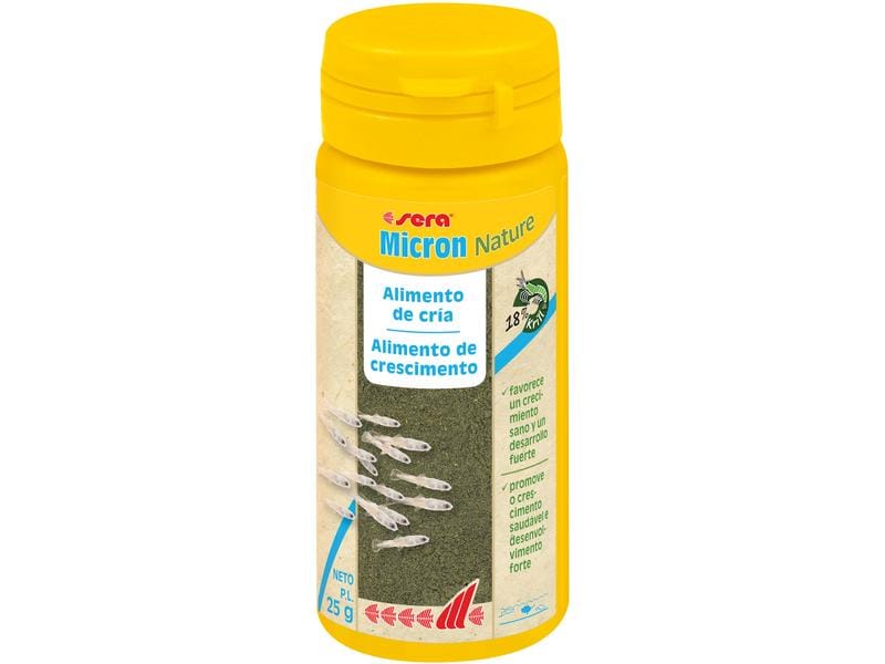 sera Aufzuchtsfutter Micron Nature, 50 ml, 25 g Alleinfuttermittel für alle Zierfische