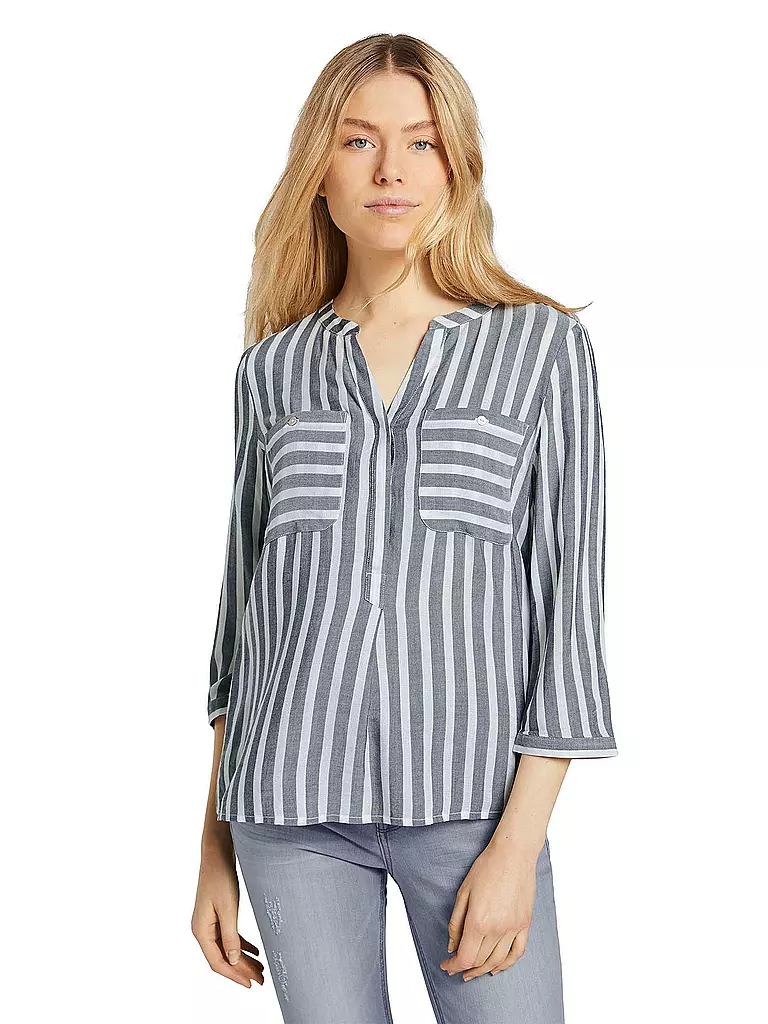 TOM TAILOR Bluse hellgrau