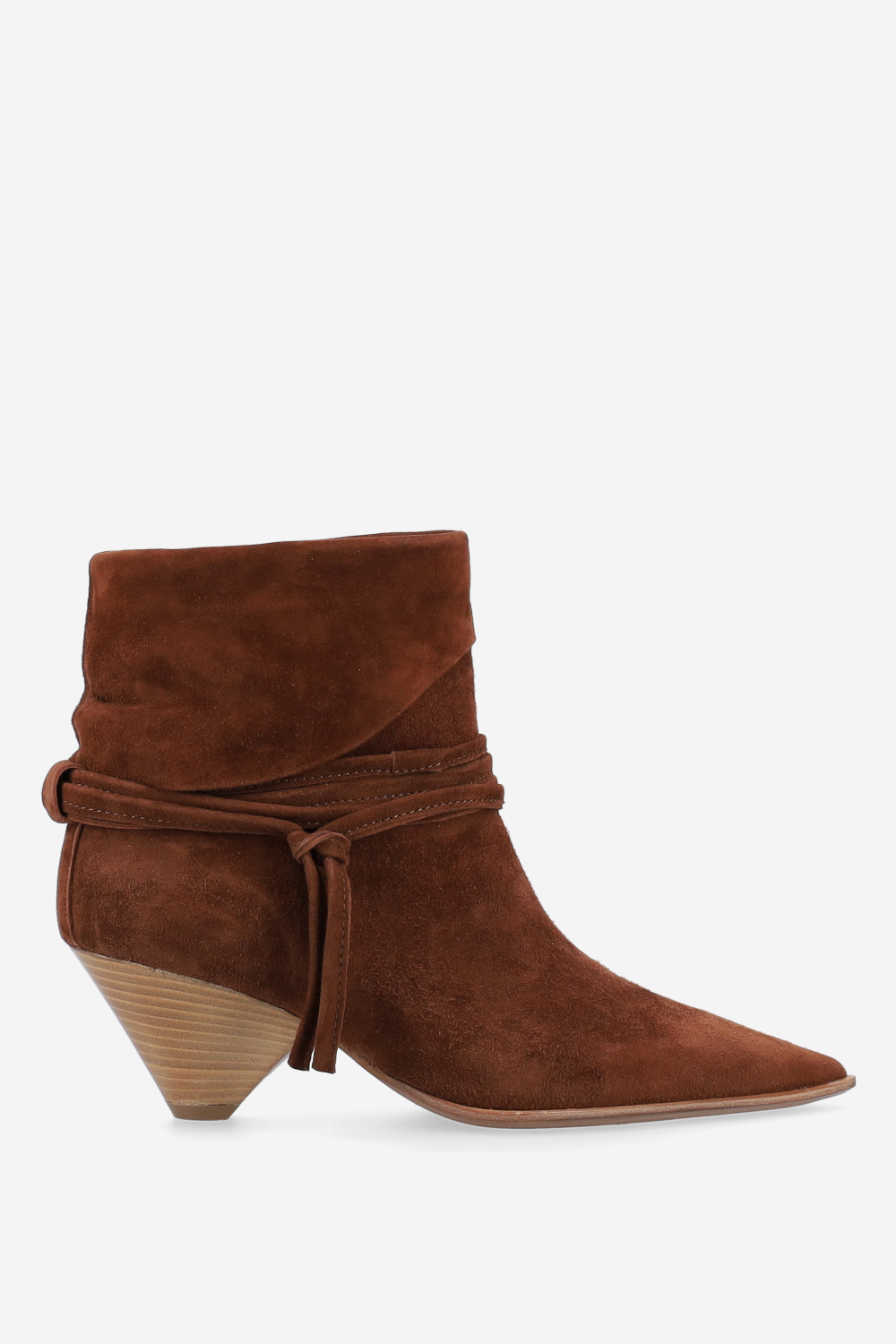 Fold-over suede ankle boots