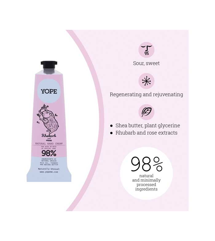 Yope - Creme para as Mãos com Ruibarbo e Rosa