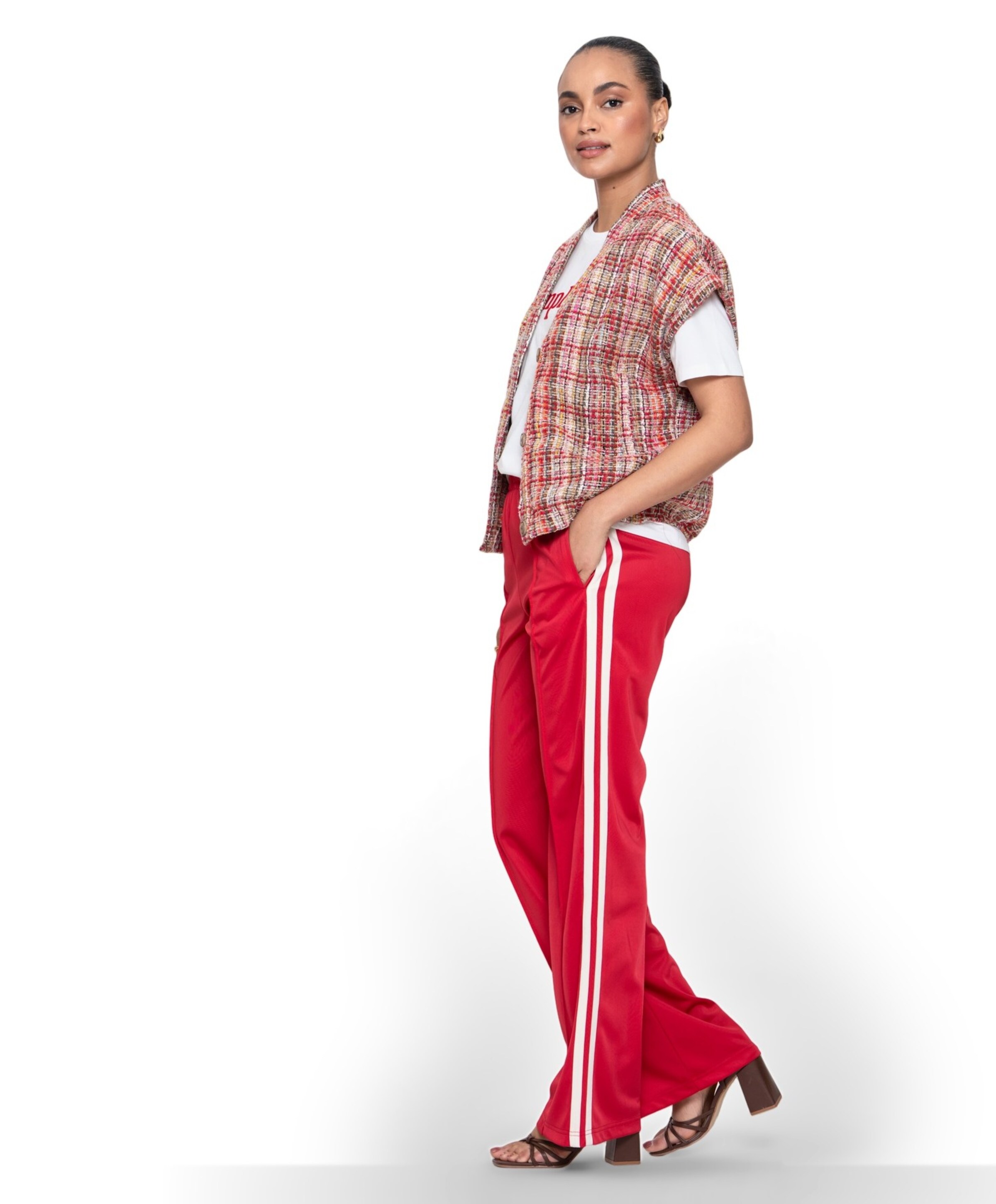 Geisha Track dames broek rood