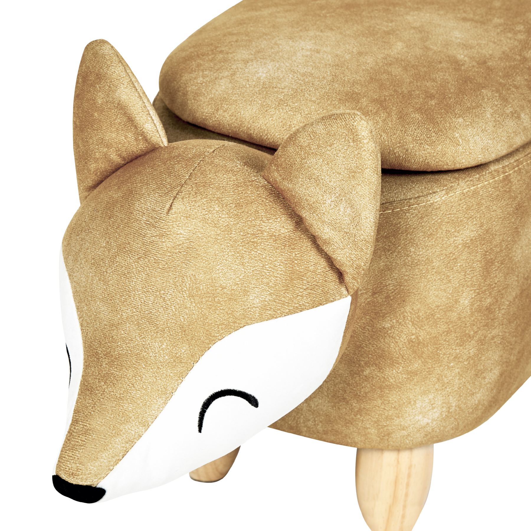 Beliani - FOX  - Poef - Oranje - 32 cm - Fluweel