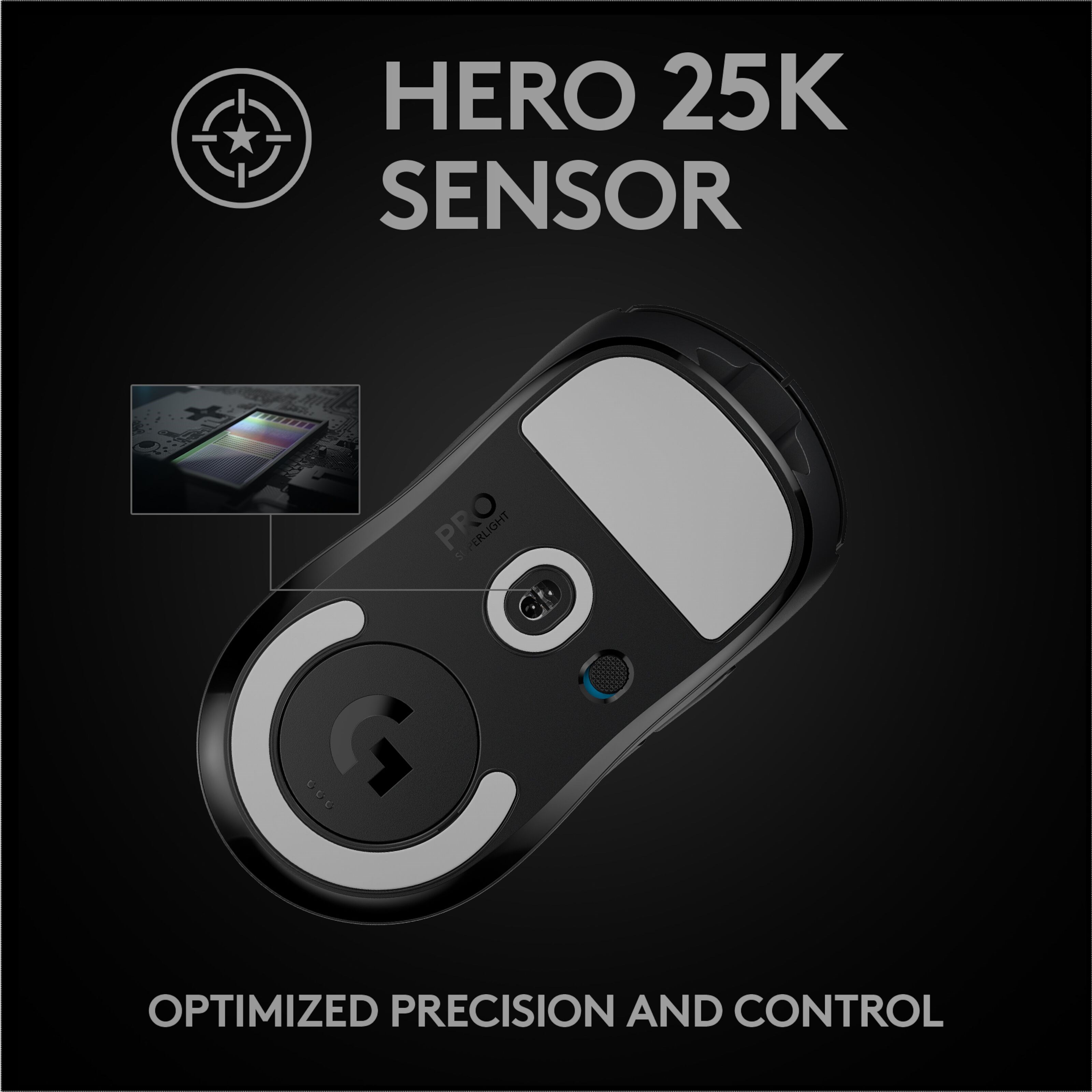 Logitech G Pro X Superlight Trådløs gamingmus Svart